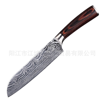 DAO BẾP SANTOKU -DAO BẾP NHẬT THÉP DAMASCUS MÃ HDT116