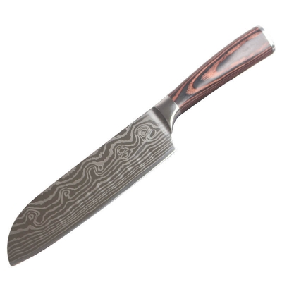 DAO BẾP SANTOKU -DAO BẾP NHẬT THÉP DAMASCUS MÃ GDT116