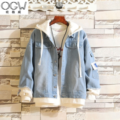 Áo khoác jean nam liền mũ phối nỉ nhiều mẫu thời trang mã TD6
