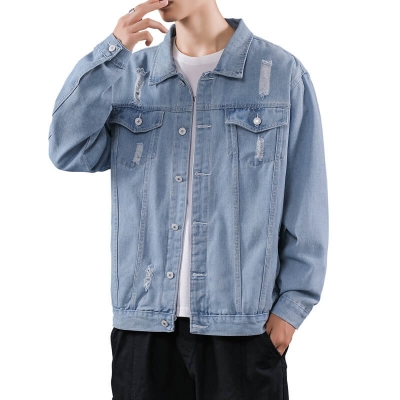 Áo Khoác Jean Bò Rách Nam Nữ Unisex mã TD20