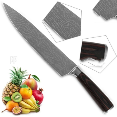 DAO THÁI LÁT UTILITY -DAO BẾP NHẬT THÉP DAMASCUS MÃ QDT1
